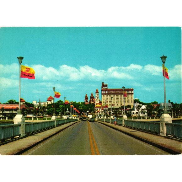 Bridge Of Lions St Augustine Florida Postcard Vintage International Print - Picture 1 of 2